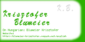 krisztofer blumeier business card